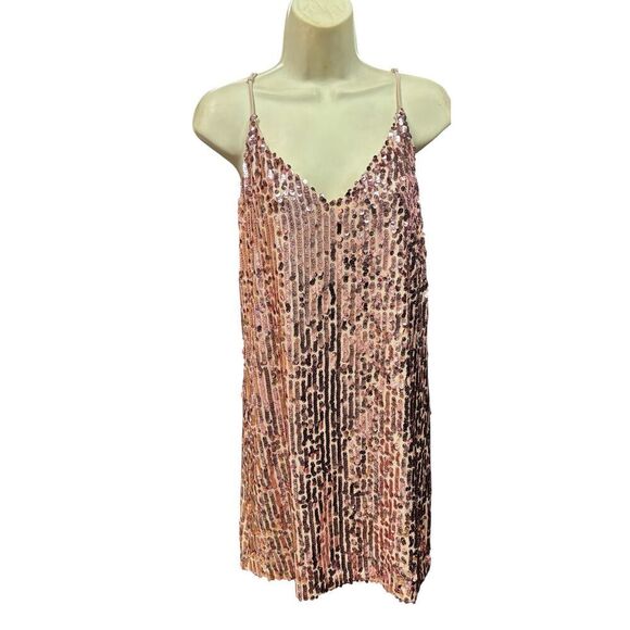 Le Superbe Sequin Tank Dress in Pink NWT Size 6 - Picture 1 of 3